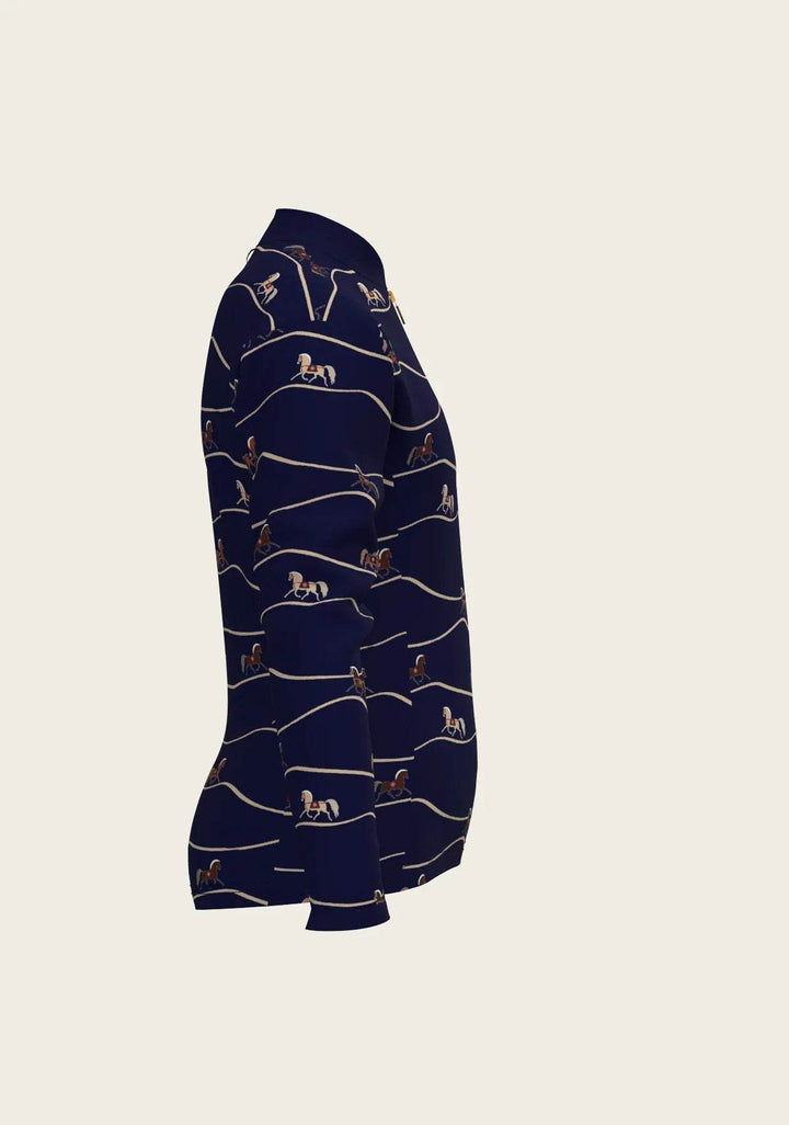 Navy Cheval Children's Long Sleeve Shirt - GiFTiFY