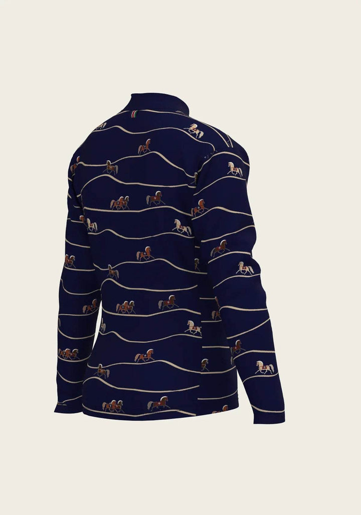 Navy Cheval Children's Long Sleeve Shirt - GiFTiFY