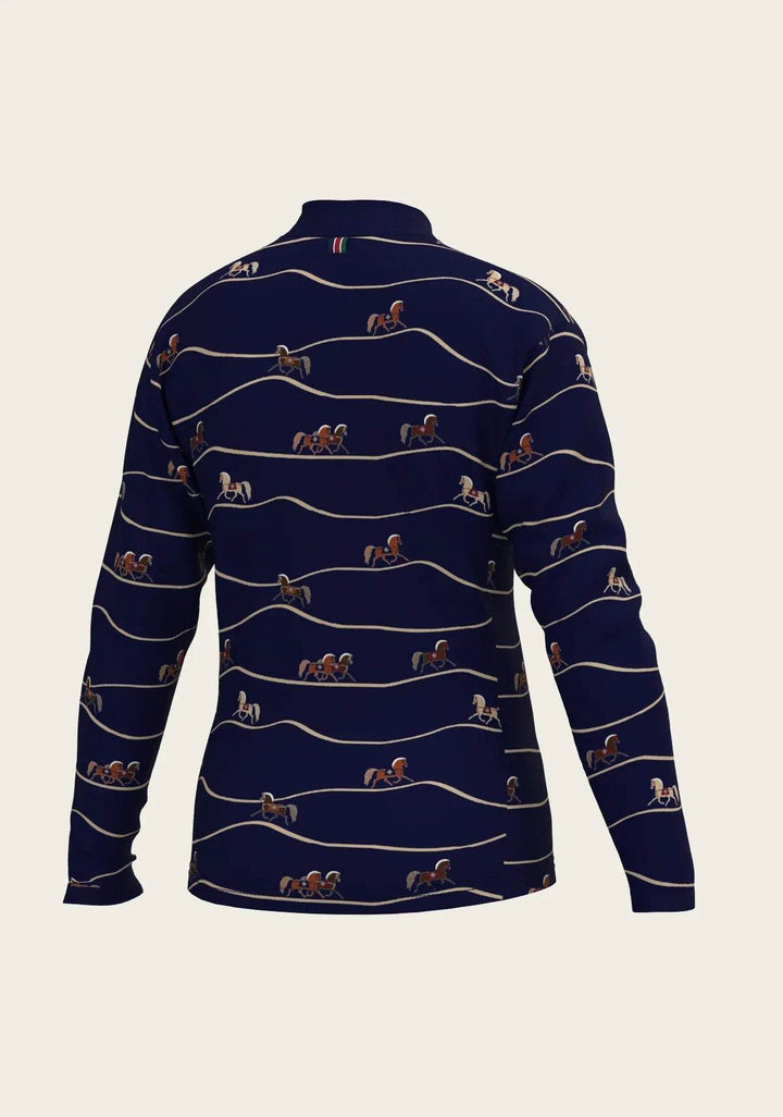 Navy Cheval Children's Long Sleeve Shirt - GiFTiFY