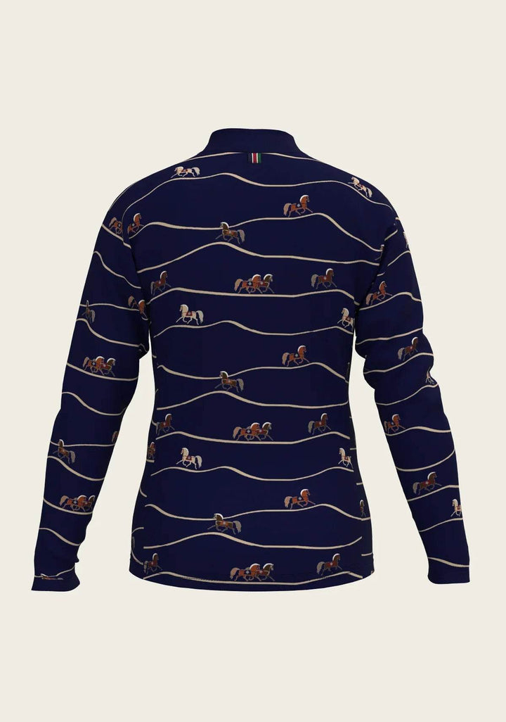 Navy Cheval Children's Long Sleeve Shirt - GiFTiFY