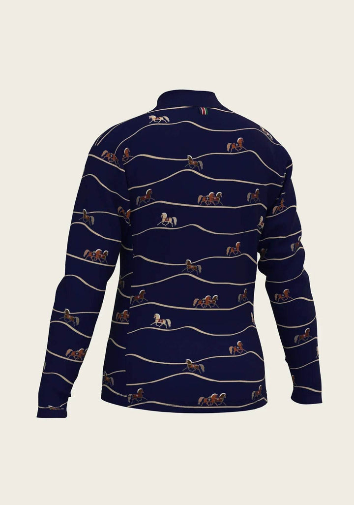 Navy Cheval Children's Long Sleeve Shirt - GiFTiFY
