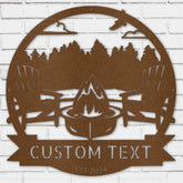 Lake Scene Metal Sign - Personalized Gifts - Custom Campfire and Camper Decor Sign - GiFTiFY