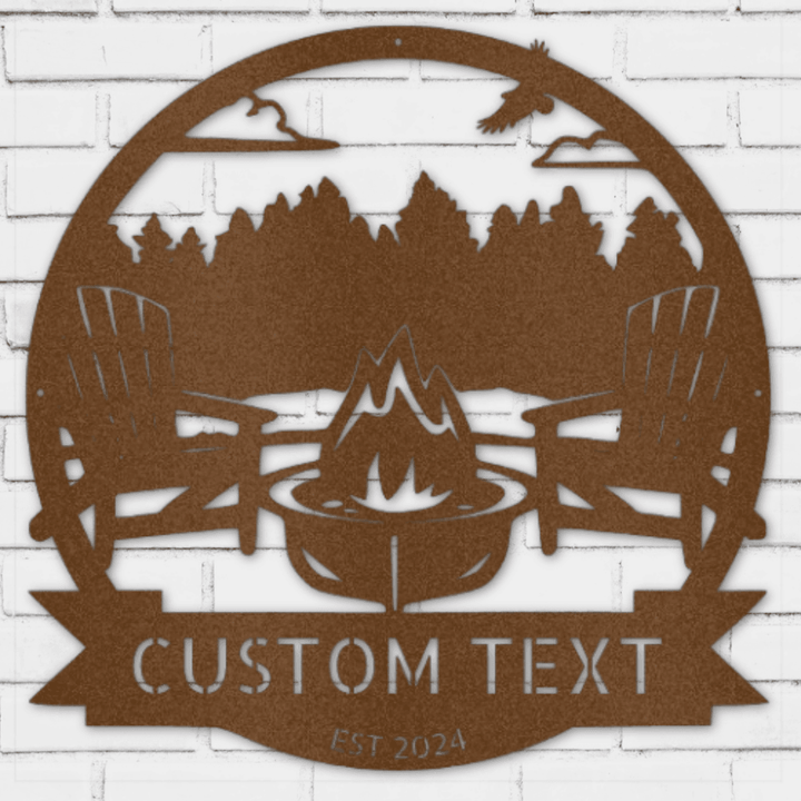 Lake Scene Metal Sign - Personalized Gifts - Custom Campfire and Camper Decor Sign - GiFTiFY