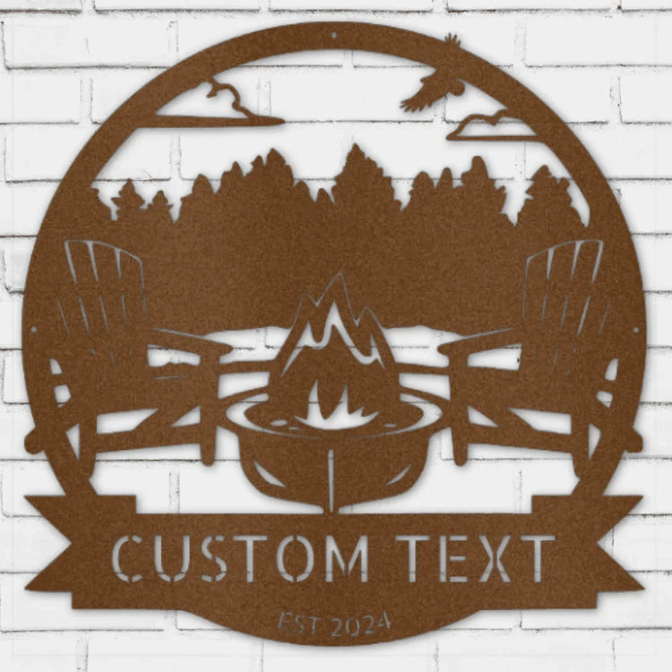 Lake Scene Metal Sign - Personalized Gifts - Custom Campfire and Camper Decor Sign - GiFTiFY