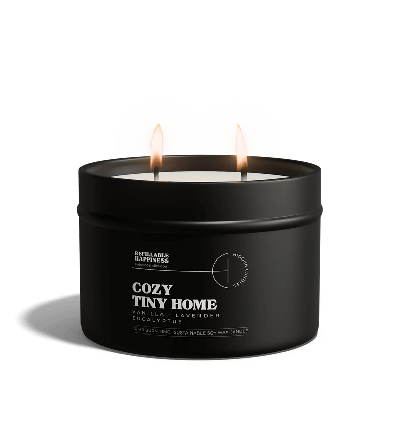 Cozy Tiny Home Candle Refill Candle Tin by Hidden Candles