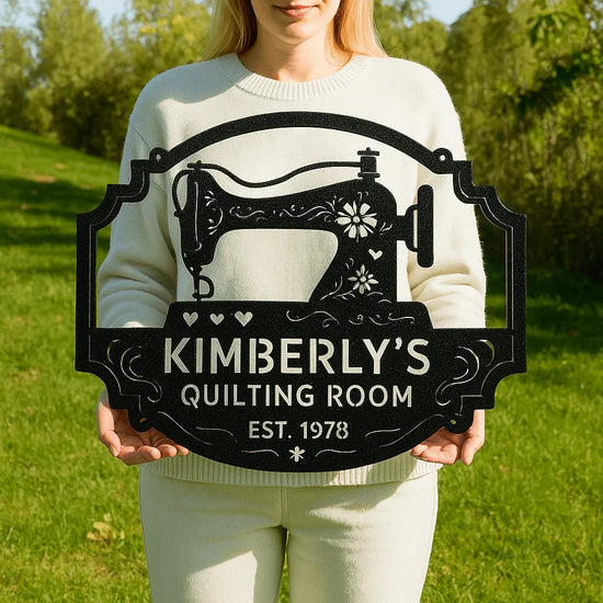 Custom Sewing & Quilting Room Metal Sign - Wall Decor - GiFTiFY