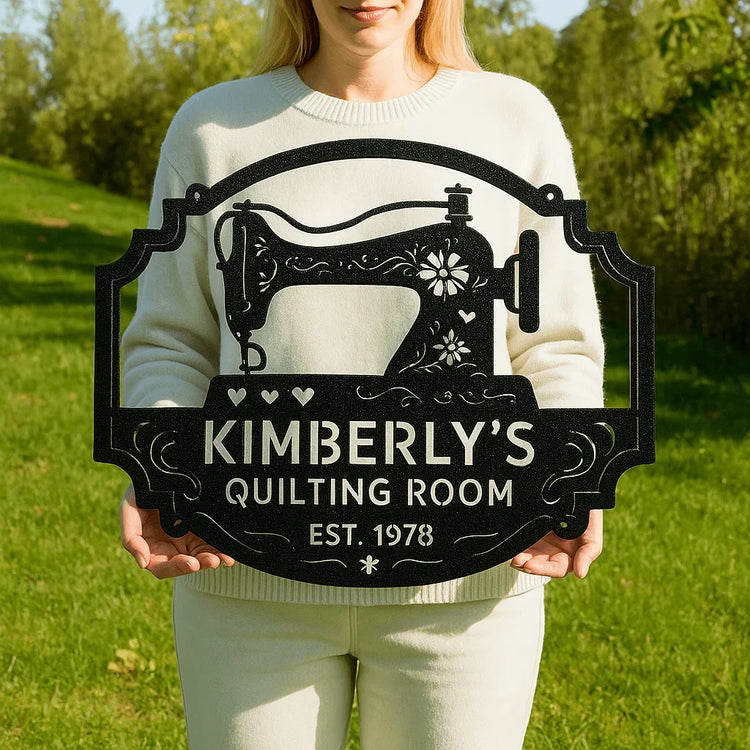 Custom Sewing & Quilting Room Metal Sign - Wall Decor - GiFTiFY