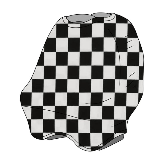 Race Black & White Checkered Carseat Cover - GiFTiFY
