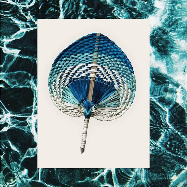 Tricolor Raffia Handmade Fan - GiFTiFY