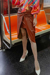 CHOOSE US LEATHER MIDI SKIRT - GiFTiFY