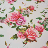 DaDa Bedding Romantic Roses Floral Bed Skirt - Matching Pink & White Ruffled Dust Ruffle for Quilted Coverlet Set - Lightweight & Breathable Polyester Bedskirt - GiFTiFY