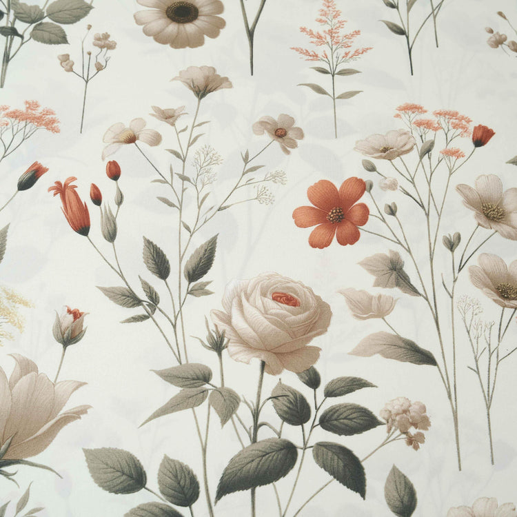 DaDalogy Enchanted Meadow Bed Sheet Set - Floral Harmony in Beige, Rose, and Soft Green, Premium Soft Microfiber, Machine Washable, Deep Pocket 14 - 15 Inches + Flat Sheet - GiFTiFY