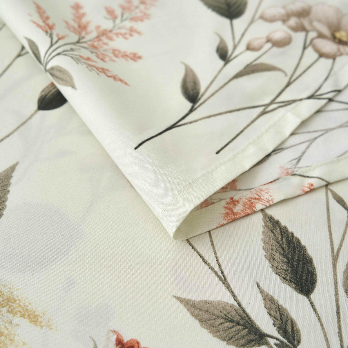 DaDalogy Enchanted Meadow Bed Sheet Set - Floral Harmony in Beige, Rose, and Soft Green, Premium Soft Microfiber, Machine Washable, Deep Pocket 14 - 15 Inches + Flat Sheet Bed Sheets by DaDalogy Bedding Collection