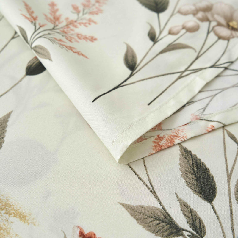 DaDalogy Enchanted Meadow Bed Sheet Set - Floral Harmony in Beige, Rose, and Soft Green, Premium Soft Microfiber, Machine Washable, Deep Pocket 14 - 15 Inches + Flat Sheet Bed Sheets by DaDalogy Bedding Collection