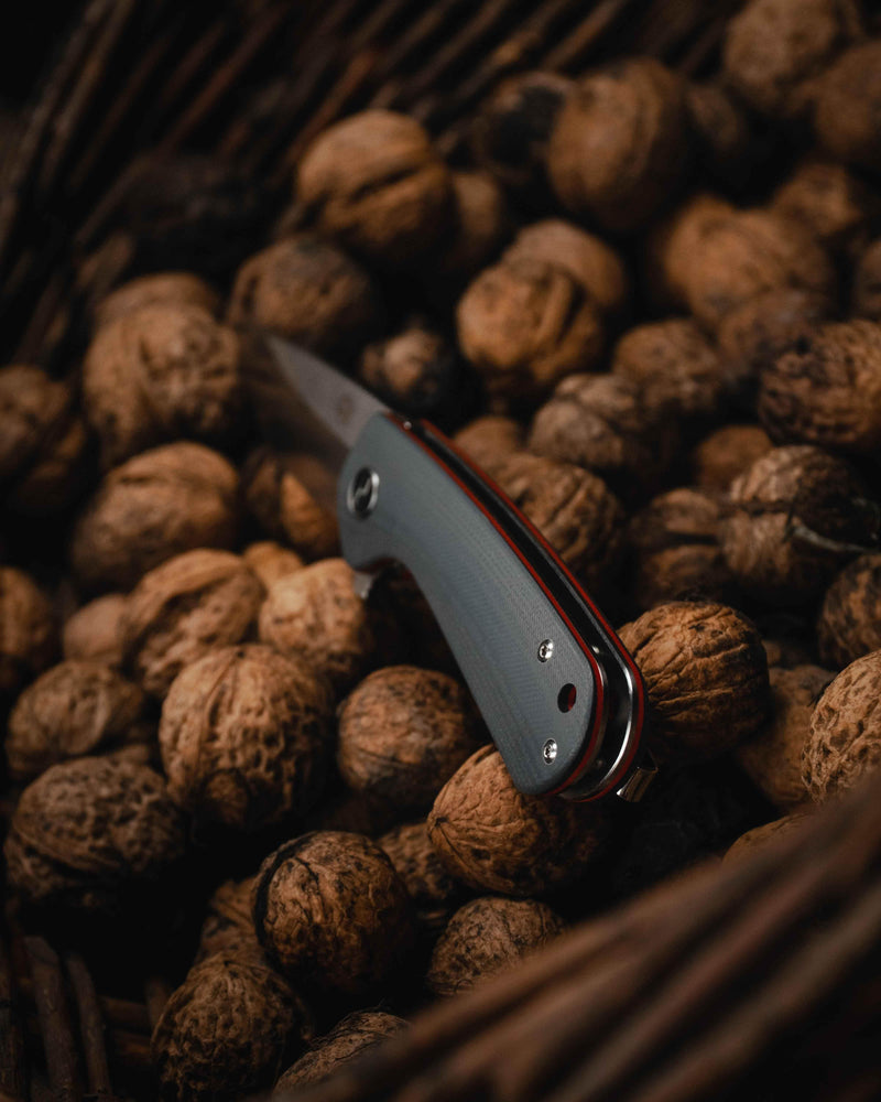 The Peasant Folding Pocket Knife Giftset for Men and Women (Red and Grey) Folding Pocket Knife by Holtzman's Gorilla Survival