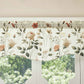 DaDa Bedding Collection Enchanted Meadow Semi-Sheer Valance - Floral Elegance in Beige, Rose, and Soft Green, Light Filtering See Through Microfiber, Rod Pocket Design, 18x52 Inches