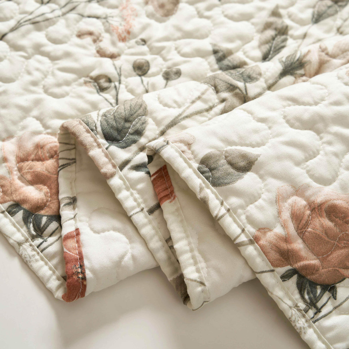 DaDalogy Enchanted Meadow Reversible Dinner Table Runner - Floral Elegance in Beige, Rose, and Soft Olive Green, Premium Soft Microfiber Quilted Table Runner Table Runner by DaDalogy Bedding Collection
