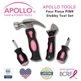 Four Piece Stubby Tool Set - Pink- DT0240P - GiFTiFY