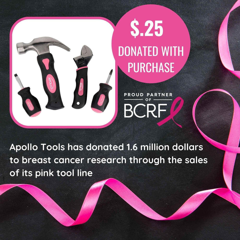 Four Piece Stubby Tool Set - Pink- DT0240P Pink Tool Kit by Apollo Tools