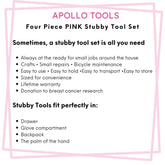 Four Piece Stubby Tool Set - Pink- DT0240P - GiFTiFY