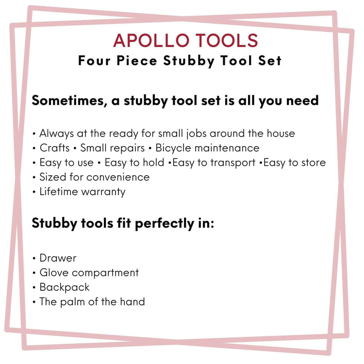 Four Piece Stubby Tool Set - DT0240 - GiFTiFY