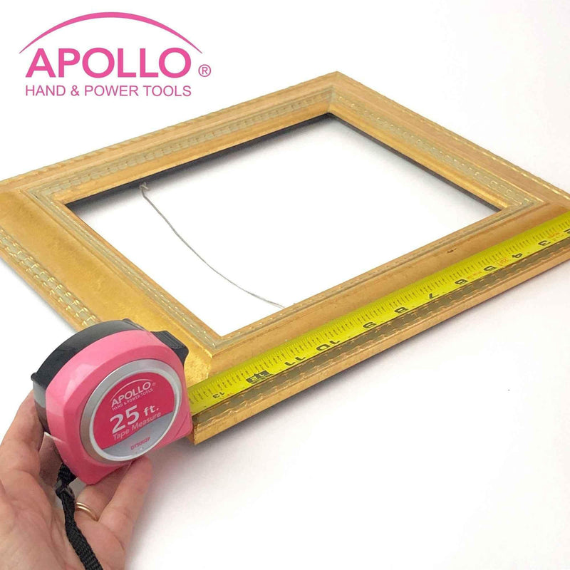 25ft. Tape Measure - Pink - DT5002P Pink Tool Kit by Apollo Tools