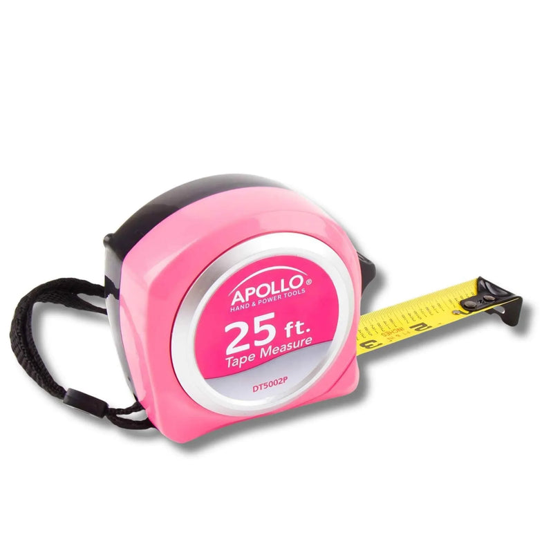 25ft. Tape Measure - Pink - DT5002P Pink Tool Kit by Apollo Tools