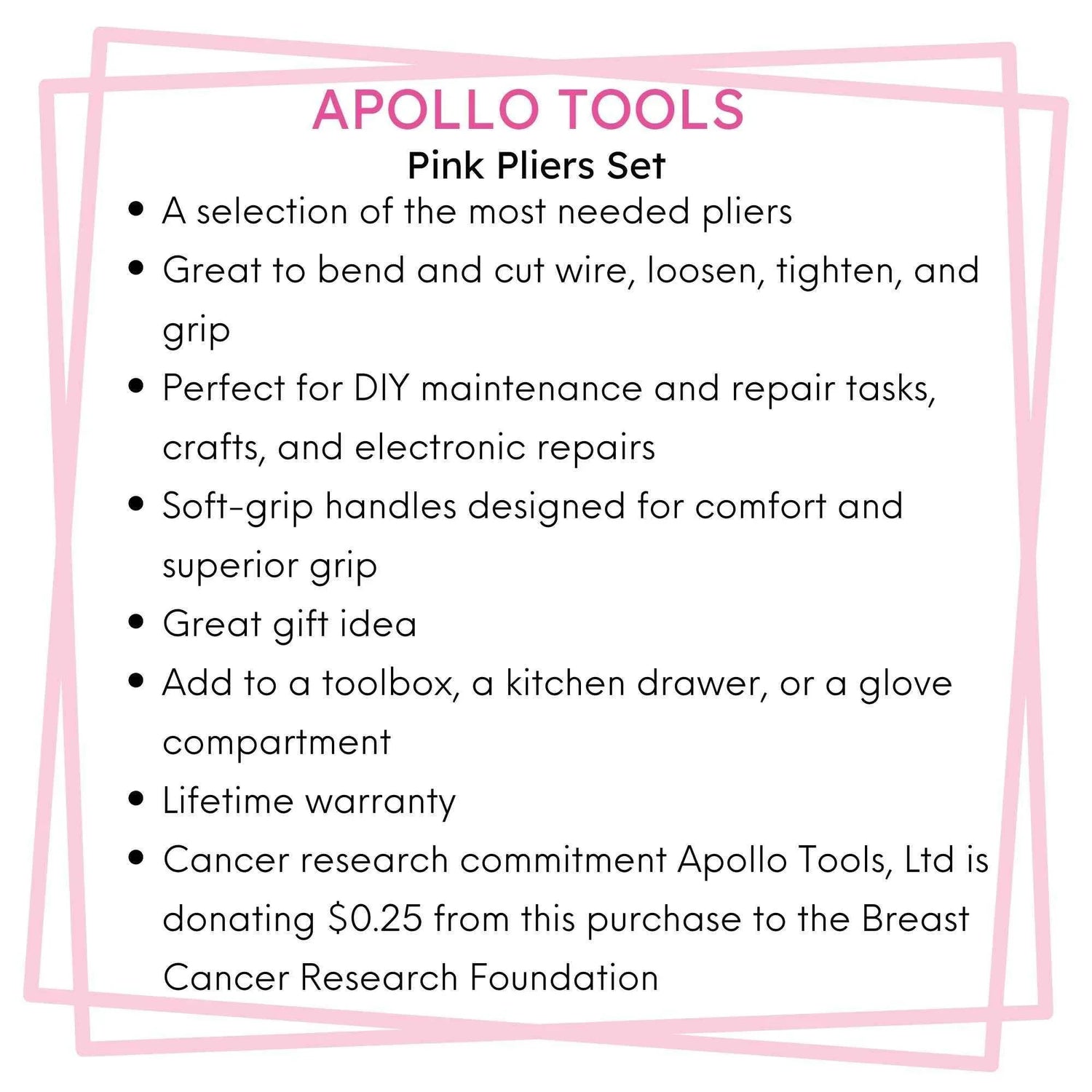 3 Pliers - Pink - DT5008P - GiFTiFY