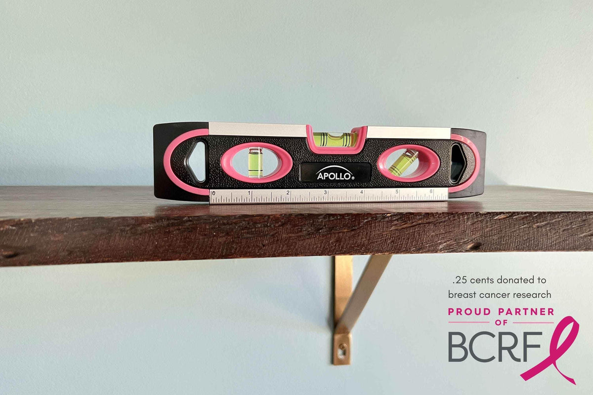 PINK 9-inch torpedo-shaped spirit level for 180/90/45 degrees leveling-- DT5019P Household hand tool by Apollo Tools