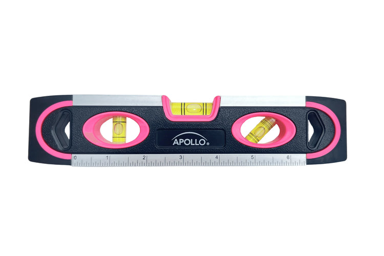 PINK 9-inch torpedo-shaped spirit level for 180/90/45 degrees leveling-- DT5019P - GiFTiFY