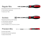 55 Piece Metric Tool Set with Ratcheting Bit Driver, Precision Bit Driver and Bit Assortment - DT5024 - GiFTiFY