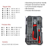 55 Piece Metric Tool Set with Ratcheting Bit Driver, Precision Bit Driver and Bit Assortment - DT5024 - GiFTiFY