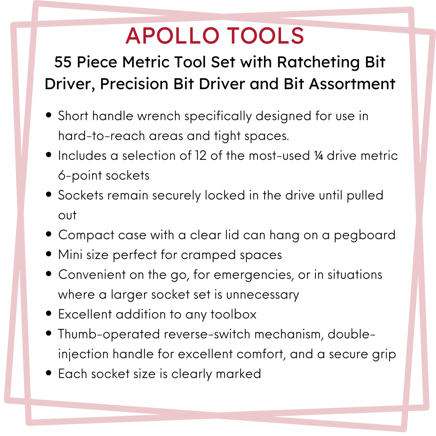 55 Piece Metric Tool Set with Ratcheting Bit Driver, Precision Bit Driver and Bit Assortment - DT5024 - GiFTiFY