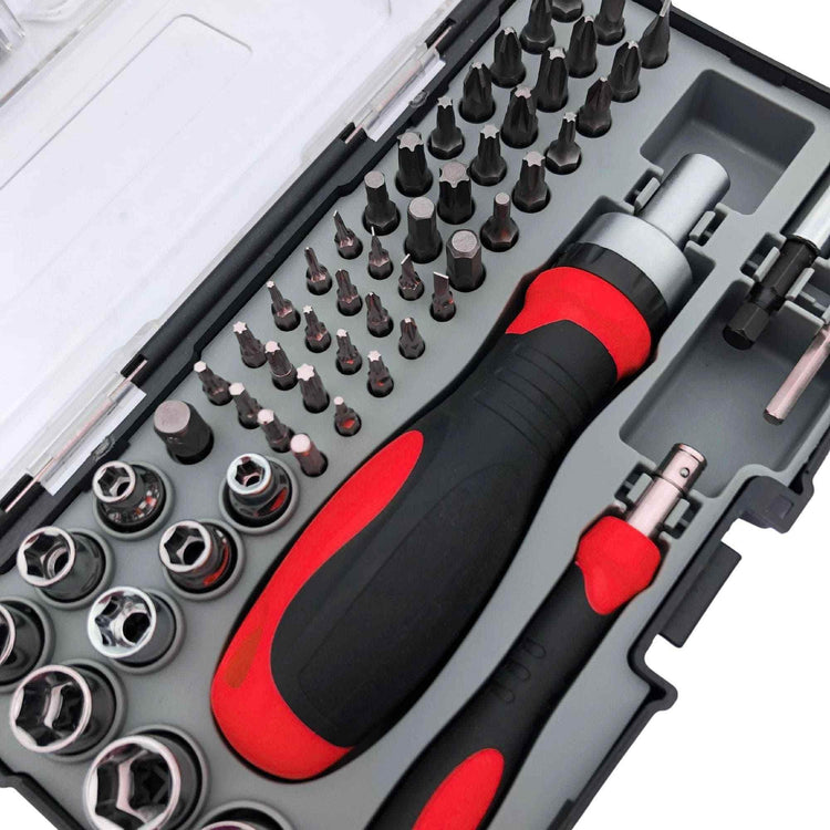 55 Piece Metric Tool Set with Ratcheting Bit Driver, Precision Bit Driver and Bit Assortment - DT5024 - GiFTiFY