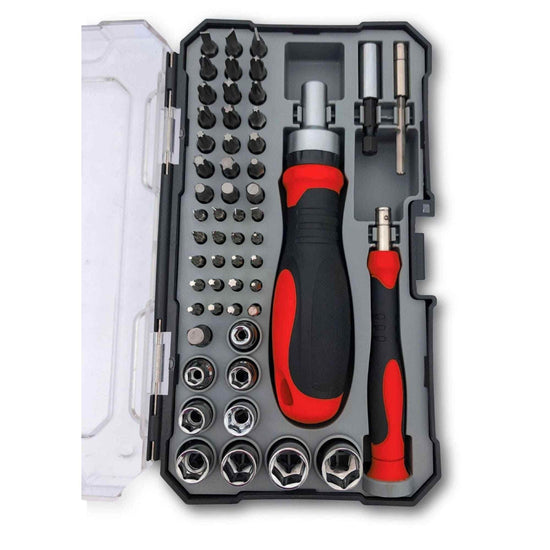 55 Piece Metric Tool Set with Ratcheting Bit Driver, Precision Bit Driver and Bit Assortment - DT5024 - GiFTiFY
