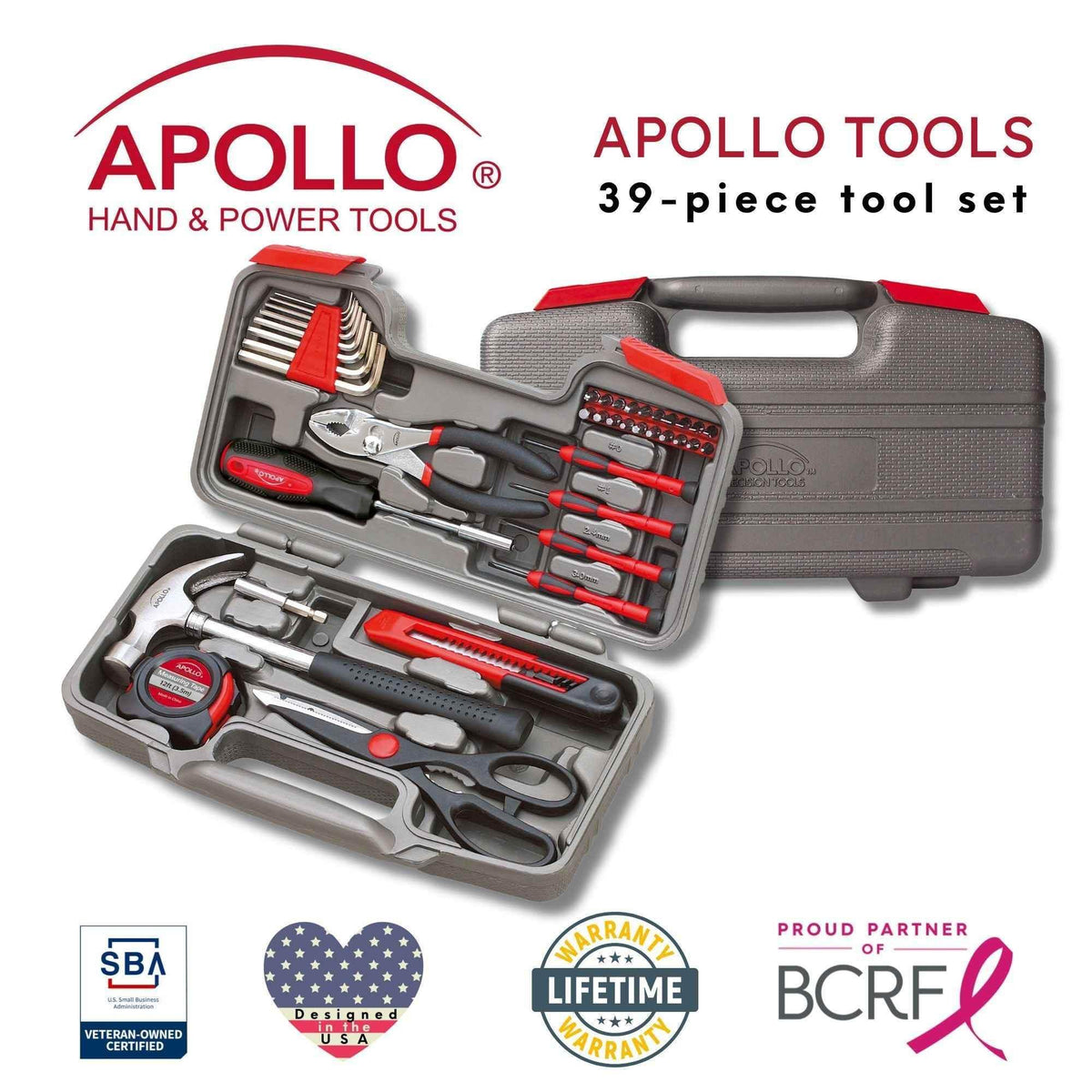 39 Piece General Tool Set - DT9706 Household Tool Kit by Apollo Tools
