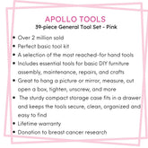 39 Piece General Tool Set Pink - DT9706P - GiFTiFY