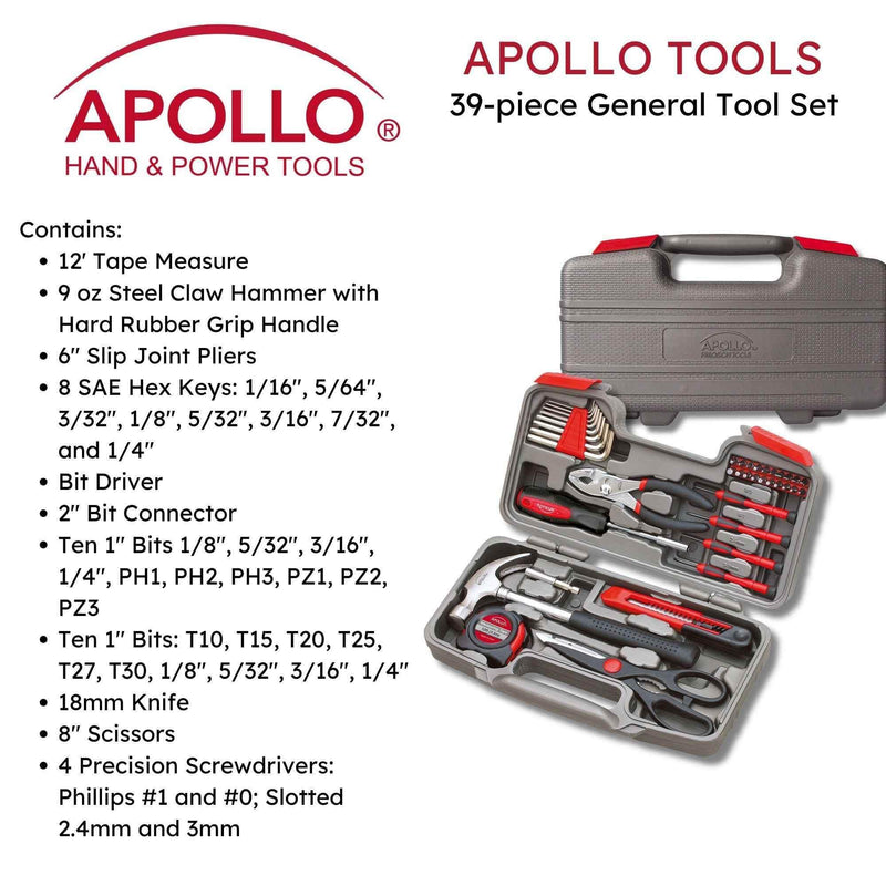 39 Piece General Tool Set - DT9706 Household Tool Kit by Apollo Tools