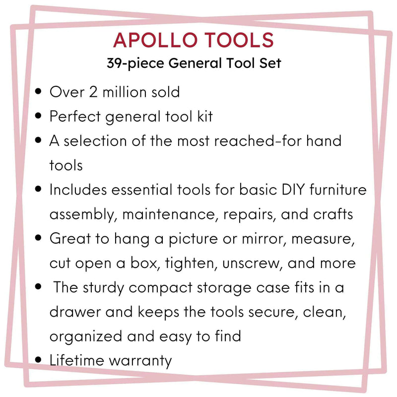 39 Piece General Tool Set - DT9706 Household Tool Kit by Apollo Tools