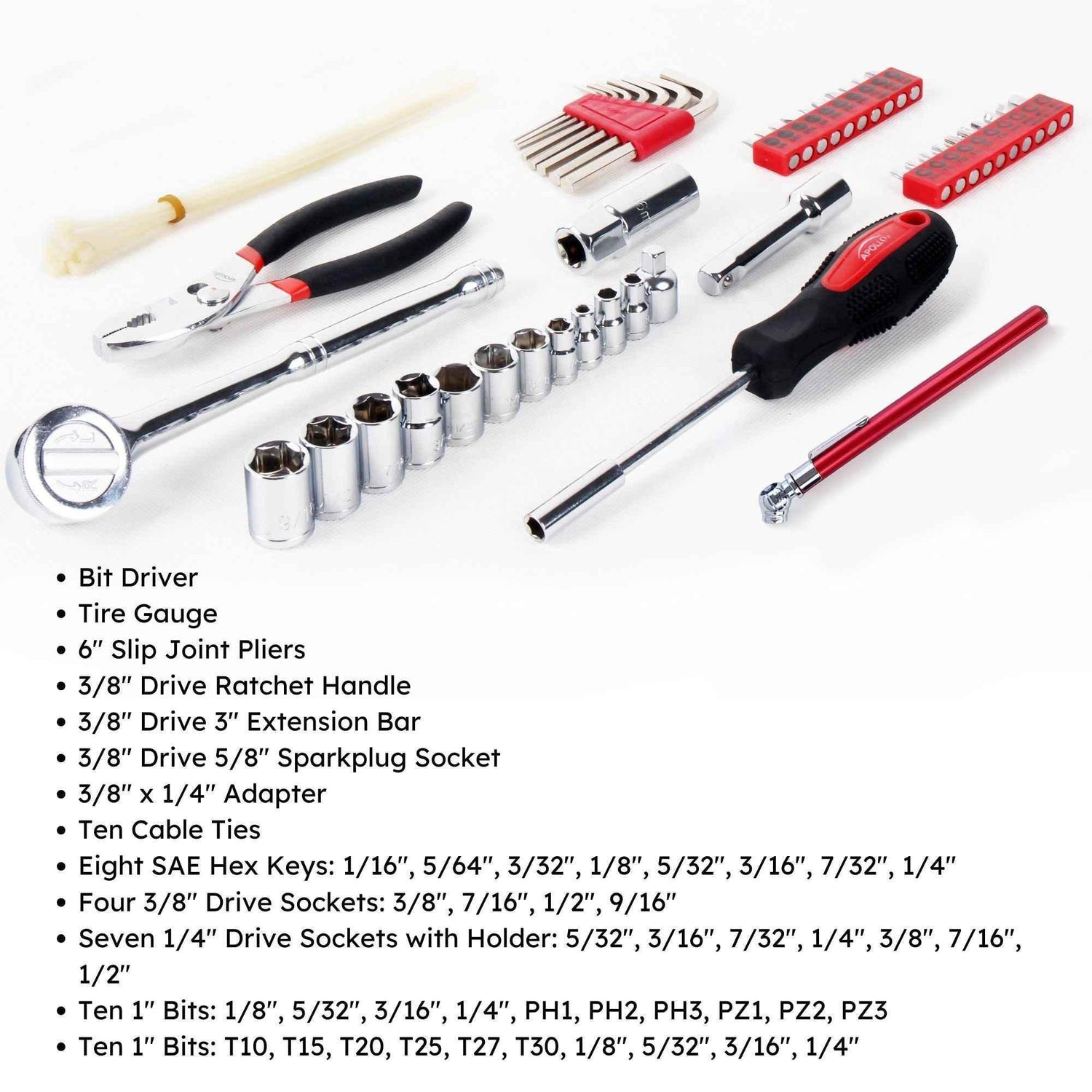 56 Piece SAE Auto Tool Set In Zipper Case - DT9774 - GiFTiFY