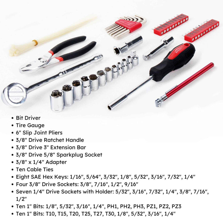 56 Piece SAE Auto Tool Set In Zipper Case - DT9774 - GiFTiFY