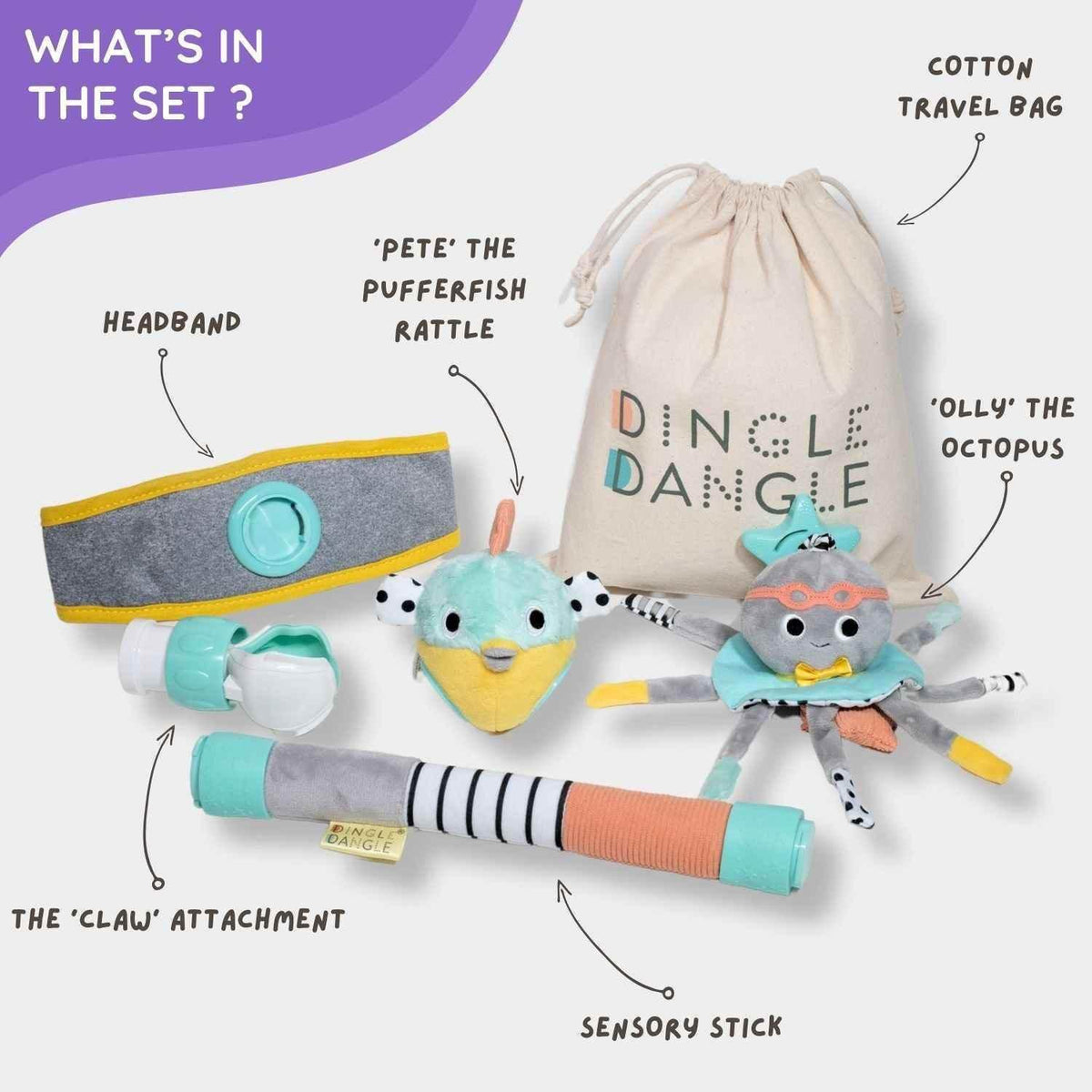 Deluxe Dingle Dangle Baby Gift Set Diaper Changing Distractor by Dingle Dangle Baby USA