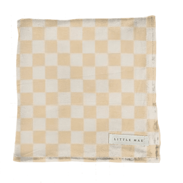 Butter Cream & White Checkered Stretch Swaddle - GiFTiFY