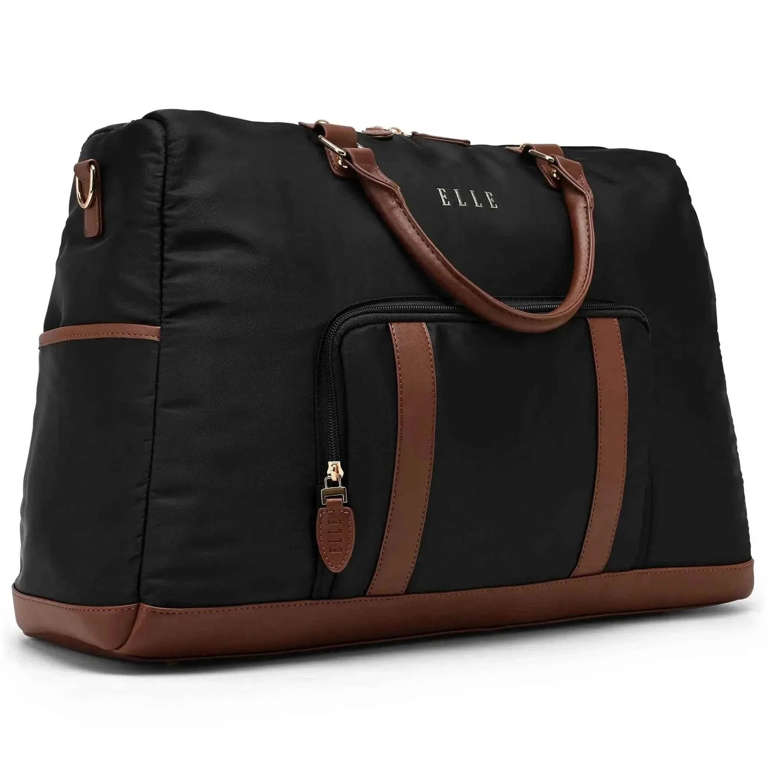 Luxe Journey 30L Twill and Vegan Leather Weekender Duffel Bag - GiFTiFY