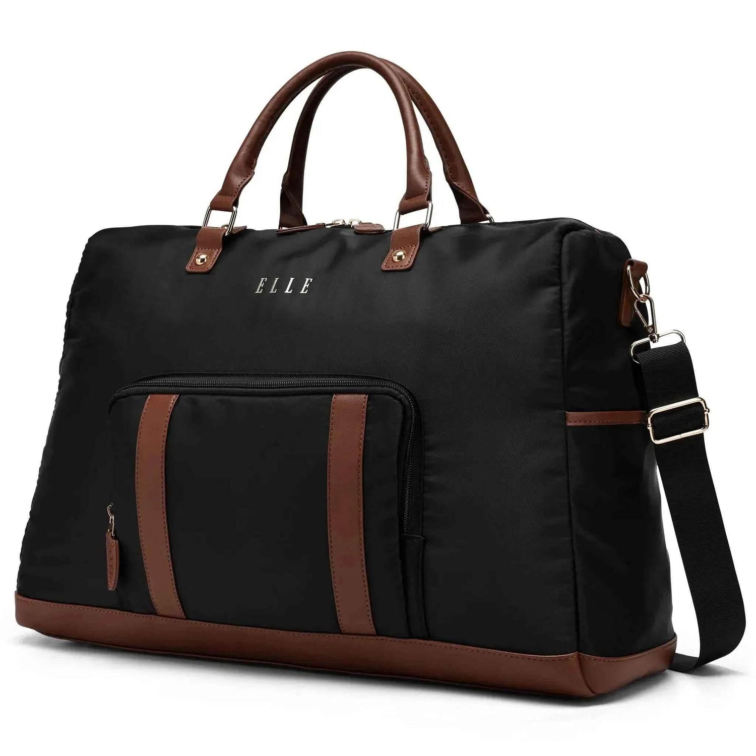 Luxe Journey 30L Twill and Vegan Leather Weekender Duffel Bag - GiFTiFY