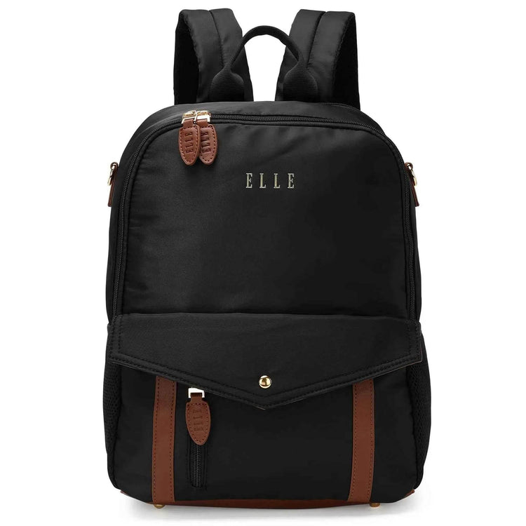 Luxe Journey 18L Twill and Vegan Leather Backpack - GiFTiFY