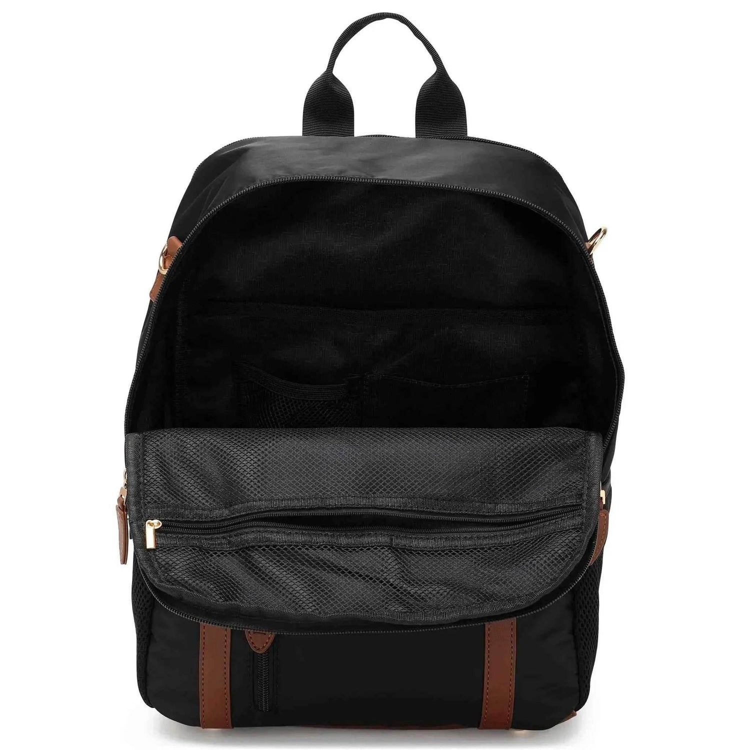 Luxe Journey 18L Twill and Vegan Leather Backpack - GiFTiFY