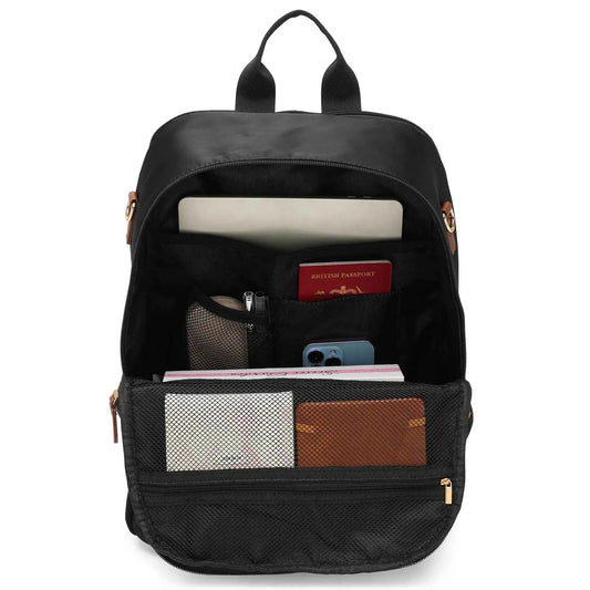 Luxe Journey 18L Twill and Vegan Leather Backpack