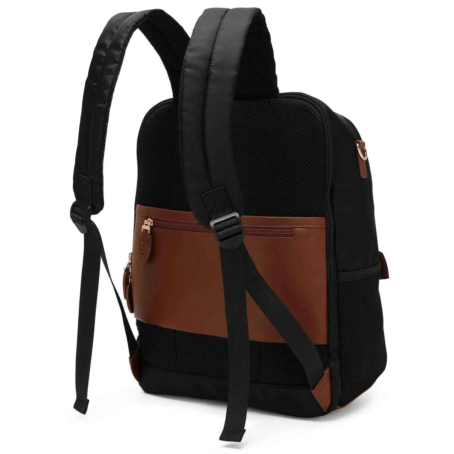 Luxe Journey 18L Twill and Vegan Leather Backpack - GiFTiFY
