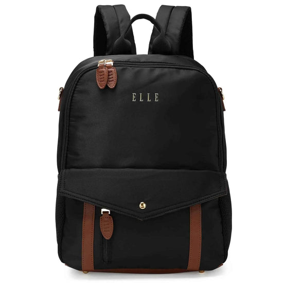 Luxe Journey 18L Twill and Vegan Leather Backpack - GiFTiFY